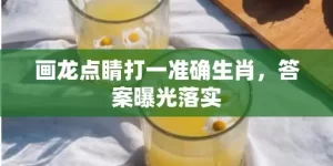 画龙点睛打一准确生肖，答案曝光落实