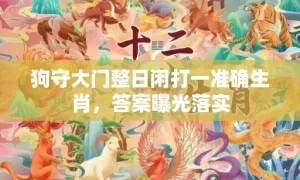 狗守大门整日闲打一准确生肖，答案曝光落实