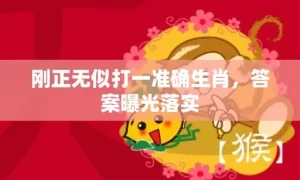 刚正无似打一准确生肖，答案曝光落实