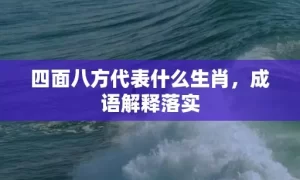 四面八方代表什么生肖，成语解释落实