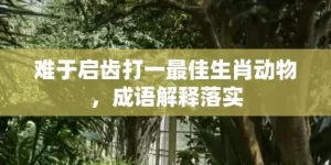 难于启齿打一最佳生肖动物，成语解释落实