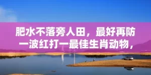 肥水不落旁人田，最好再防一波红打一最佳生肖动物，落实词语解释