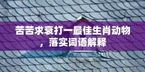 苦苦求衰打一最佳生肖动物，落实词语解释