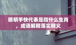 眼明手快代表是指什么生肖，成语解释落实释义