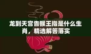 龙到天宫告猴王指是什么生肖，精选解答落实