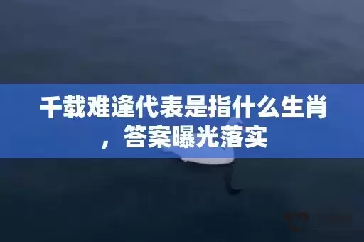千载难逢代表是指什么生肖,答案曝光落实 千载难逢代表是指什么生肖,答案曝光落实