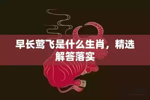 早长莺飞是什么生肖，精选解答落实