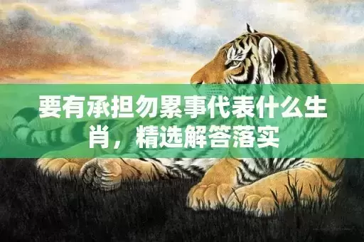 要有承担勿累事代表什么生肖,精选解答落实 要有承担勿累事代表什么生肖,精选解答落实