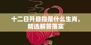 十二日开目指是什么生肖，精选解答落实