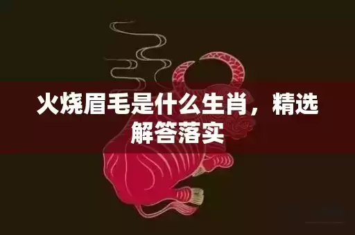 火烧眉毛是什么生肖,精选解答落实 火烧眉毛是什么生肖,精选解答落实