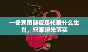 一冬寒雨随夜尽代表什么生肖，答案曝光落实