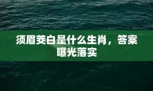 须眉茭白是什么生肖，答案曝光落实