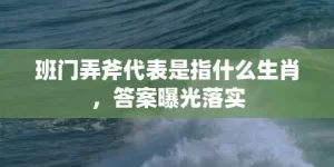 班门弄斧代表是指什么生肖，答案曝光落实