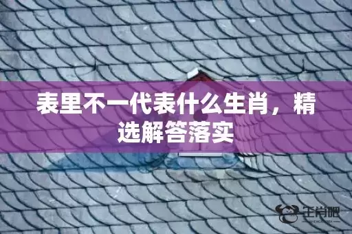 表里不一代表什么生肖，精选解答落实