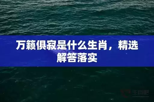 万籁俱寂是什么生肖,精选解答落实 万籁俱寂是什么生肖,精选解答落实