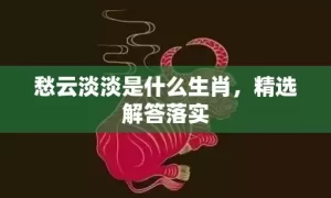 愁云淡淡是什么生肖，精选解答落实