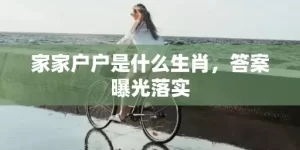 家家户户是什么生肖，答案曝光落实