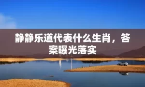 静静乐道代表什么生肖，答案曝光落实