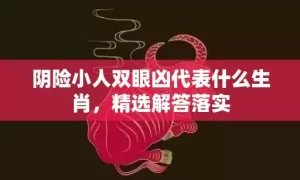 阴险小人双眼凶代表什么生肖，精选解答落实