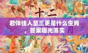 君伴佳人至三更是什么生肖，答案曝光落实