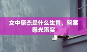 女中豪杰是什么生肖，答案曝光落实