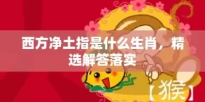 西方净土指是什么生肖，精选解答落实