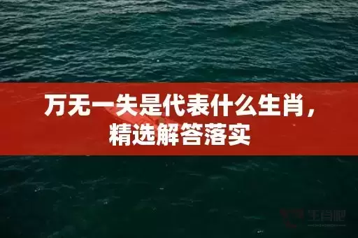 万无一失是代表什么生肖,精选解答落实 万无一失是代表什么生肖,精选解答落实