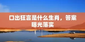 口出狂言是什么生肖，答案曝光落实