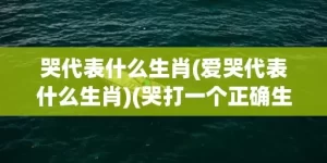 哭代表什么生肖(爱哭代表什么生肖)(哭打一个正确生肖)