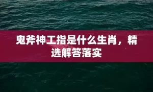 鬼斧神工指是什么生肖，精选解答落实