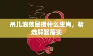 吊儿浪荡是指什么生肖，精选解答落实