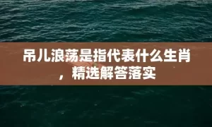 吊儿浪荡是指代表什么生肖，精选解答落实