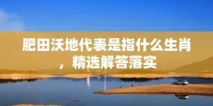 肥田沃地代表是指什么生肖，精选解答落实