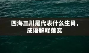 四海三川是代表什么生肖，成语解释落实