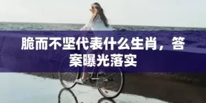 脆而不坚代表什么生肖，答案曝光落实