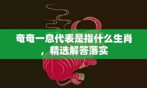 奄奄一息代表是指什么生肖，精选解答落实