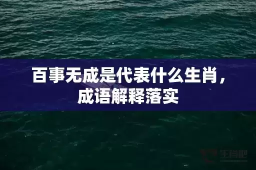 百事无成是代表什么生肖，成语解释落实