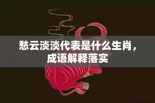 愁云淡淡代表是什么生肖，成语解释落实