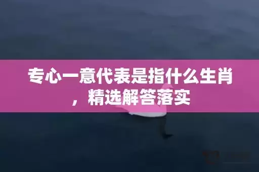 专心一意代表是指什么生肖,精选解答落实 专心一意代表是指什么生肖,精选解答落实