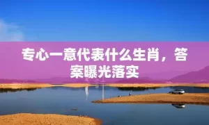 专心一意代表什么生肖，答案曝光落实