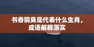 书香铜臭是代表什么生肖，成语解释落实