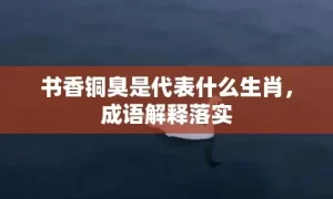 书香铜臭是代表什么生肖，成语解释落实