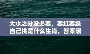 大水之分没必要，要红要绿自己挑是什么生肖，答案曝光落实