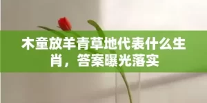 木童放羊青草地代表什么生肖，答案曝光落实