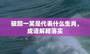 破颜一笑是代表什么生肖，成语解释落实