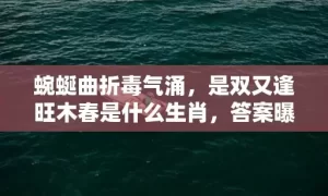 蜿蜒曲折毒气涌，是双又逢旺木春是什么生肖，答案曝光落实