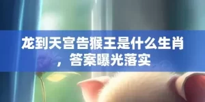 龙到天宫告猴王是什么生肖，答案曝光落实