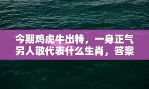 今期鸡虎牛出特，一身正气另人敬代表什么生肖，答案曝光落实