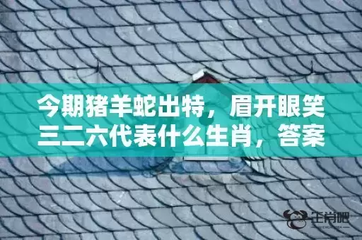 今期猪羊蛇出特，眉开眼笑三二六代表什么生肖，答案曝光落实