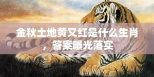 金秋土地黄又红是什么生肖，答案曝光落实